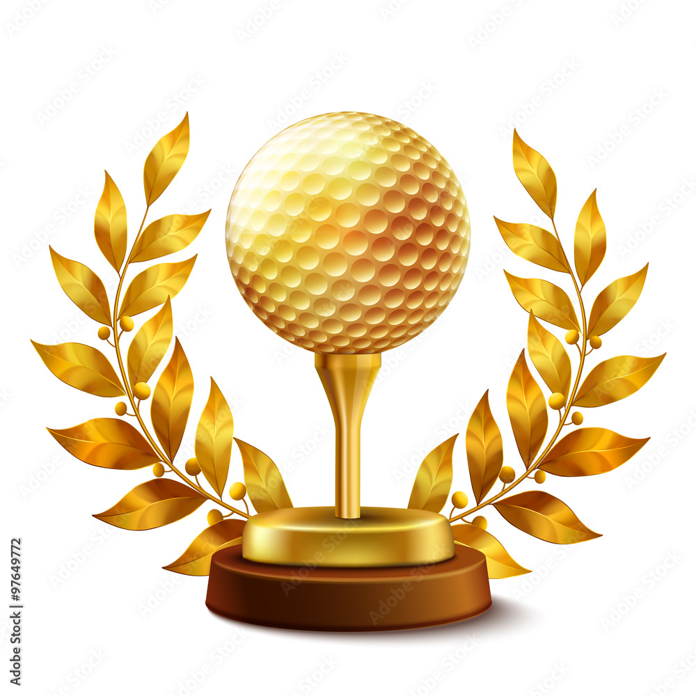 Wall mural Golden golf award