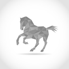 horse in Polygon style. low poly design in triangles
