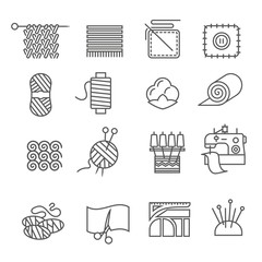 Textile Industry Icons Set