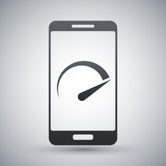 Vector speed test smartphone icon