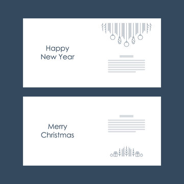 Elegant Christmas and New Year card templates