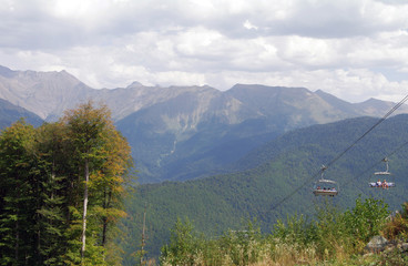 The mountain peaks of the Greater Caucasus mountain range Psekhako
