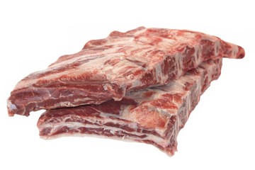 Beef Meat. Raw Black Angus Marbled Beef Ribs Isolated