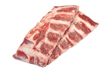Beef Meat. Raw Black Angus Marbled Beef Ribs Isolated