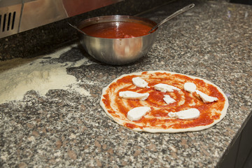 Italian pizza production