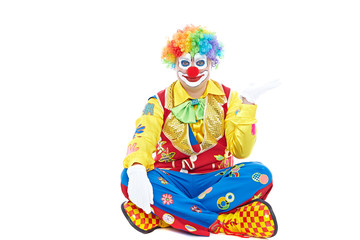 Portrait of a clown isolated on white background