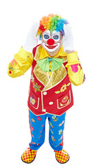 Portrait of a clown isolated on white background