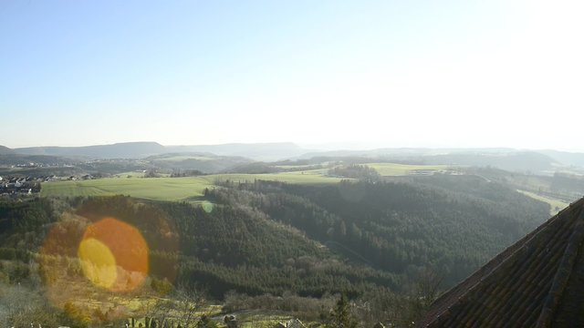 Schw&auml;bische Alb, Panoramablick vom Berg Rechberg 
