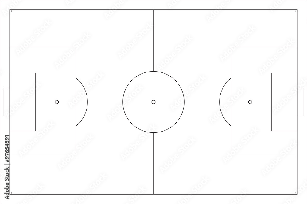 Canvas Prints Football field. Soccer field top view. Outline.