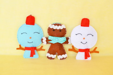 Handmade felt Christmas toys 