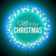 Congratulation to Christmas with blue lights