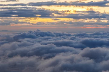 Fototapeten Hügel Layer of mountains and mist at sunset time, Landscape at Doi Luang Chiang Dao, High mountain in Chiang Mai Province, Thailand  © Southtownboy Studio