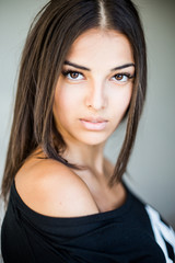 Close up portrait of beautiful young woman