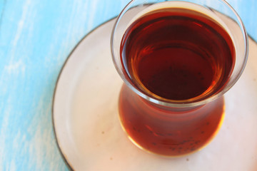 tea in a turkish traditional glass