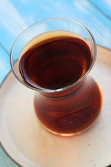 tea in a turkish traditional glass