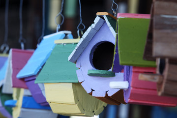 colorful bird house