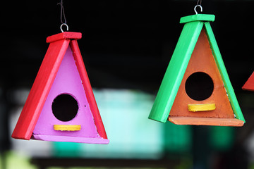 colorful bird house