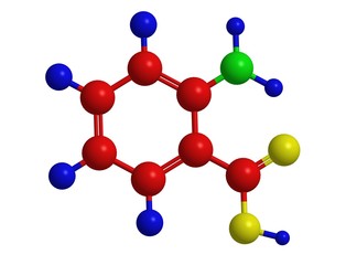 Molecular structure of Anthranilic acid (o-amino-benzoic acid)