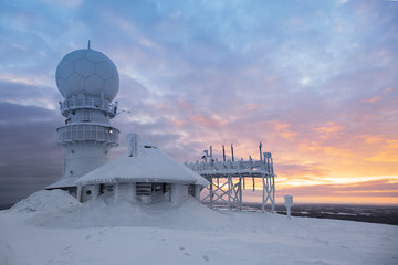 weather radar station on the top of the mountain - Finland, Luos