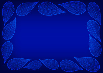 Royal Blue Leaves Spider Lace Background Vector Illustration