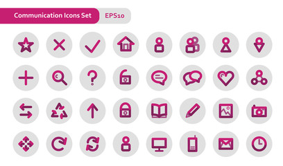 Communications icons set