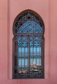 Traditional window with reflection, Marrakesh, Morocco