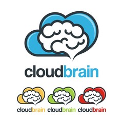 Cloud Brain Design Logo Vector