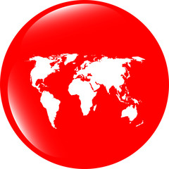 vector Globe icon, earth world map on web button