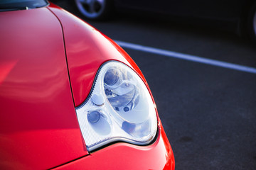 Close Up of a New Car Headlight