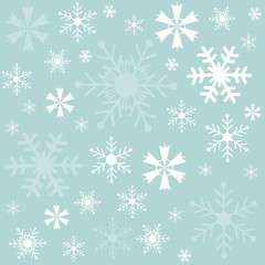Winter snowflakes blue background