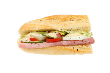 Ham egg salad baguette