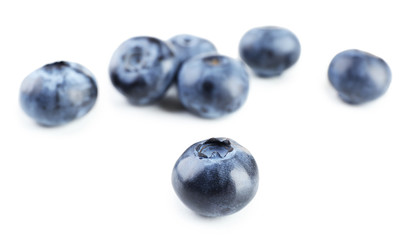 Fresh blueberries isolated on white