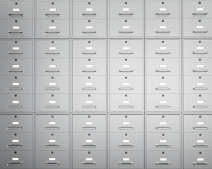 Wall of file cabinets