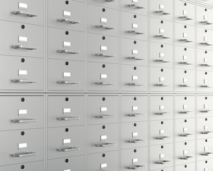 Wall of file cabinets