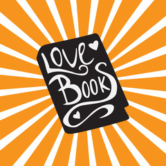Hand drawn book with handwritten phrase about reading