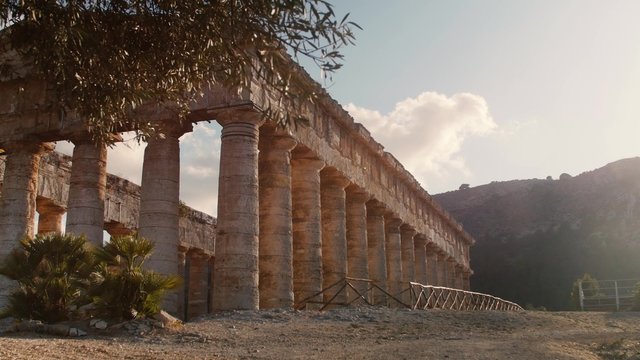 Static shot of Segesta Greek temple in Sicily. Italy
