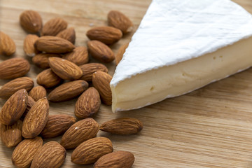 Brie Cheese with Almond Nuts.