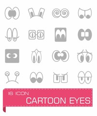 Vector Cartoon eyes icon set