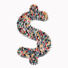 people  shape  dollar sign