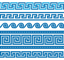 Set of vector greek borders