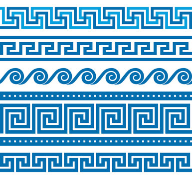 Set of vector greek borders