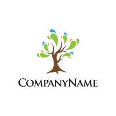 Obraz premium tree vector logo icon