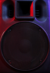 Black loudspeaker, close up