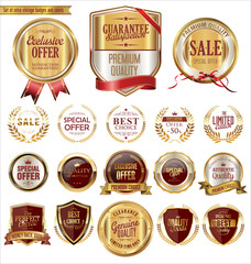 Quality golden badges and labels collection
