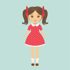 girl in red dress with tails