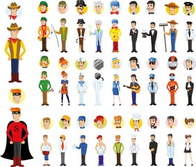 Cartoon vector characters of different professions 