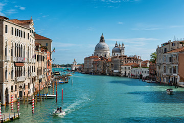 Fototapeta na wymiar Grand Canal and Basilica Santa Maria in Venice