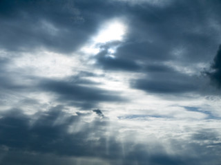 Overcast sky with sun peeping through