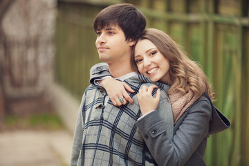 Fototapeta premium Young couple in a city