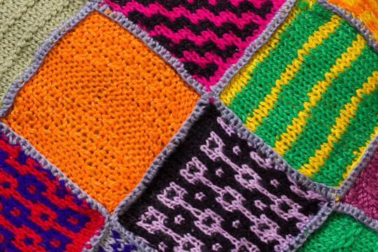 Knitted bright plaid